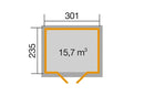 Weka Gartenhaus Blackmount 122, 301x235, Anthrazit