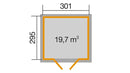 Weka Gartenhaus Blackmount 122, 301x295, Anthrazit
