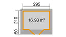 Weka Gartenhaus Marlo 126, 295x211, Carbongrau