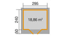 Weka Gartenhaus Marlo 126, 295x241, Carbongrau