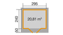 Weka Gartenhaus Marlo 126, 295x241, Anthrazit