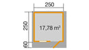 Weka Gartenhaus Blumberg 131, 250x250, Naturbelassen
