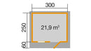 Weka Gartenhaus Blumberg 131, 300x250, Naturbelassen