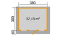 Weka Gartenhaus Blumberg 135, 380x300, Naturbelassen