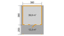 Weka Gartenhaus Blumberg 135, 380x580, Naturbelassen