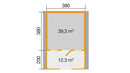 Weka Gartenhaus Blumberg 135, 380x580, Naturbelassen