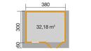 Weka Gartenhaus Blumberg 136, 380x300, Naturbelassen