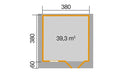Weka Gartenhaus Blumberg 136, 380x380, Naturbelassen