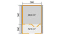 Weka Gartenhaus Blumberg 136, 380x580, Naturbelassen