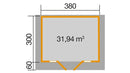 Weka Weekendhaus Bornio 137, 380x300, Naturbelassen