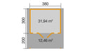 Weka Weekendhaus Bornio 137, 380x500, Naturbelassen