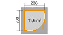 Weka Gartenhaus Waroona 149, 238x238, Naturbelassen