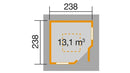 Weka Gartenhaus Waroona 149, 238x238, Naturbelassen