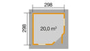 Weka Gartenhaus Waroona 149, 298x298, Naturbelassen
