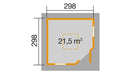 Weka Gartenhaus Waroona 149, 298x298, Naturbelassen