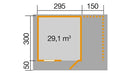 Weka Gartenhaus Blackmount 170, 445x300, Naturbelassen