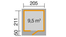 Weka Gartenhaus Kingston wekaLine 172, 205x211, Anthrazit