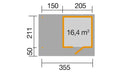Weka Gartenhaus Kingston wekaLine 172, 355x211, Anthrazit