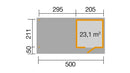 Weka Gartenhaus Kingston wekaLine 172, 500x211, Anthrazit