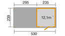 Weka Gartenhaus Melton 172, 530x239, Naturbelassen