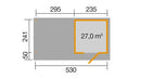 Weka Gartenhaus Kingston 172, 530x241, Carbongrau