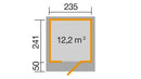 Weka Gartenhaus Kingston wekaLine 172, 235x241, Naturbelassen