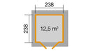 Weka Gartenhaus Weston 177, 238x238, Naturbelassen