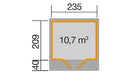 Weka Gartenhaus Blackmount 179, 235x211, Carbongrau