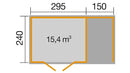 Weka Gartenhaus Blackmount 179, 445x241, Naturbelassen