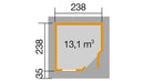 Weka Gartenhaus Winton 213, 238x238, Naturbelassen