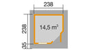Weka Gartenhaus Winton 213, 238x238, Carbongrau