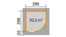 Weka Gartenhaus Winton 213, 298x298, Naturbelassen