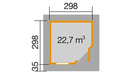 Weka Gartenhaus Winton 213, 298x298, Schwedenrot