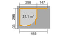 Weka Gartenhaus Winton 213, 456x298, Anthrazit