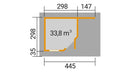 Weka Gartenhaus Winton 213, 445x298, Anthrazit