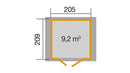 Weka Gartenhaus Blackmount 224, 205x209, Schwedenrot