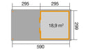 Weka Schiebetürhaus Stockton 225, 590x299, Naturbelassen