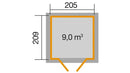 Weka Gartenhaus Blackmount 226, 205x209, Schwedenrot