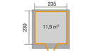 Weka Gartenhaus Blackmount 227, 235x239, Anthrazit