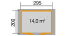 Weka Schiebetürhaus Stockton 228, 295x215, Anthrazit