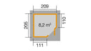 Weka Gartenhaus Blackmount Angle 229, 209x205, Carbongrau