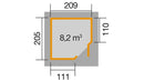 Weka Gartenhaus Blackmount Angle 229, 209x205, Anthrazit