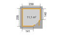 Weka Gartenhaus Blackmount Angle 229, 239x235, Schwedenrot