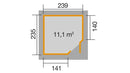 Weka Gartenhaus Blackmount Angle 229, 239x235, Anthrazit