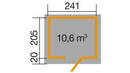 Weka Gartenhaus Blackmount 260, 241x205, Naturbelassen