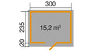 Weka Gartenhaus Blackmount 260, 300x235, Naturbelassen