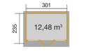Weka Gartenhaus Daru 263, 301x235, Carbongrau