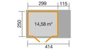 Weka Gartenhaus Bunbury 321, 414x250, Naturbelassen