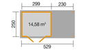 Weka Gartenhaus Bunbury 321, 529x250, Naturbelassen