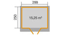 Weka Gartenhaus Blackmount 325, 299x250, Eiche hell lasiert